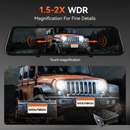 WOLFBOX G900Core 12" 4K+1080P Mirror Dash Cam, 8MP STARVIS 2 IMX678 Night Vision Built-in 5.8GHz WiFi 6, Voice Control, Dual HDR