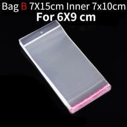 50pc 6x9cm Self-adhesive Plastic Cello Bag Earrings Display Necklaces KeyChain Cards for DIY Making Cardboard Jewelry Packaging