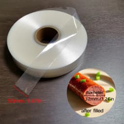 1/3/5/10 Meter Wide 50mm Diameter 32mm High Temperature Resistant Transparent Color Plastic Packaging Sausage Casing Making Tool