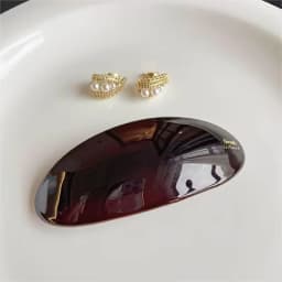 French Retro and Elegant Hair Clips - Retro Low Ponytail Clips, Oval-Shaped, Perfect for Both Casual and Formal Hairstyles