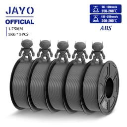 JAYO ABS Filament 5Rolls ABS 3D Filament 1.75mm 1KG 3D Printer Filament For FDM 3D Printers & 3D Pen Highly Resistant Durable