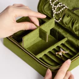 Portable Storage Organizer Retangle Jewelry Box Earring Holder Display Travel Jewelry Case Zipper Travel Case
