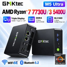 GMKtec M5 Ultra M5S Mini PC AMD Ryzen 7 7730U Ryzen 3 5400U Windows 11 DDR4 3200MHz NVMe SSD Dual 2.5G LAN WiFi 6E BT5.2