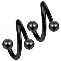 1Pair Surgical Steel Spiral Twisted Lip Ring Nose Rings 16 Gauge Ear Cartilage Helix Piercing Body Accessories Jewelry