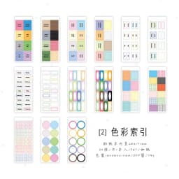 Journal GO 30pcs Mixed Material Date Planner Stickers PET & Washi Paper Index Sticker for Scrapbooking Colorful Number Month