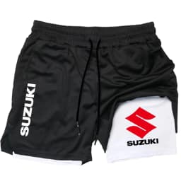 SUZUKI Newest Shorts Men 2 in 1 Running Training Gym Shorts Fitness Joggers Jogging Summer Sports Shorts Workout Short Pants
