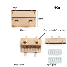 5/10/20PCS Metal Rectangle Press Push Lock For Handbags Bag Briefcase Spring Lock Snap Decorative Clasps Repair Kit Accessories