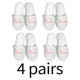 Bride & Bridesmaid, Wedding Party Guests Home Slip On Shoes Bridal Party Slippers Open-toe With Golden, Mint Green and Pink