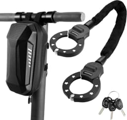 E-Scooter Security Locks Chain Link Handcuff Lock 93cm Lang E Scooter Lock with Combination Code w/ 3L Waterproof Bag Black