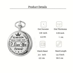 Commemorative gold circular pocket watch as my son's birthday gift Christmas pocket watch waist chain quartz pocket watch