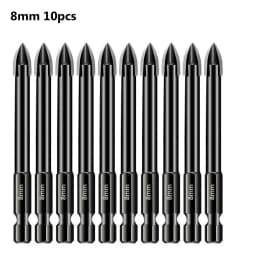 5pcs/10pcs Cross Hex Drill Bit Set For Tile Porcelain Glass Mirror Multifunction Tile Porcelain Drill Bit Kit
