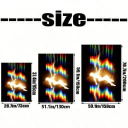 VIKAMA Chic Aesthetic Tapestry, Rainbow Neon Figure Polyester Decor, All-Season for Bedroom, Living Room, Home Decoration