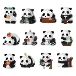 NEW 18 Styles Panda Micro Blocks Building Set Cute Panda Animal Models Kit DIY Assembly Bricks Kids Birthday Christmas Gift