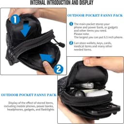 Universal EDC Tactical Molle Pouch Waist Bag with Cell Phone Holster Outdoor Gear Tool Gadget Pocket Belt Bags