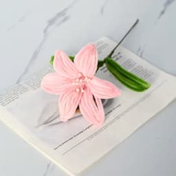 5Pcs Lily DIY Artificial Flower Chenille Stem Fluffy Wire Pipe Cleaners Twist Stick Children Educational Toys Creative Handcraft