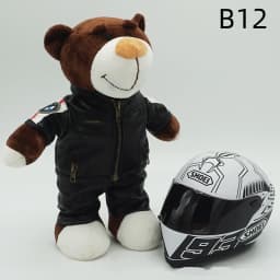 Kawaii helmet and teddy bear motorcycle decorations cute anime filled soft plush toys as gifts for friends during holidays