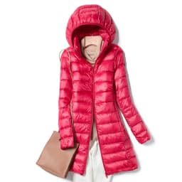 Plus Size Winter Womens Down Jackets Long Ultra Light Thin Casual Coat Puffer Jacket Slim Remove Hooded Parka Portable Windproof