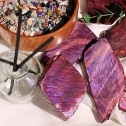 1pc Sparking Red Moonstone Crystal Slice, Vibrant Red Translucent Natural Glossy Stone for Home Decor, Ideal Gift for Lovers