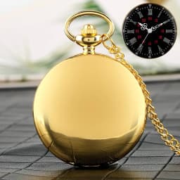 Antique Stylish Simple Vintage Smooth Double Cover Quartz Pocket Watch with 80cm Necklace Chain Unisex Pendant Clock Timepiece