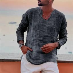 Spring-and-Summer-Men's-Viking-Style-Summer-Shirts-for-Beach-Wear-Casual-Shirts-Pure-Fake-Cup-shaped-Long-Sleeved-V-neck-Tops