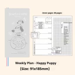 Kinbor Original Undated Weekly Planner, Illustrated Hardcover Journal with Two Pages Per Week, Portable To-Do List Notebook Slim