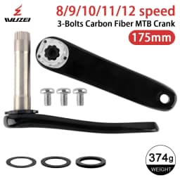 WUZEI 3/8 Bolt Direct Mount Carbon Fiber Mountain Bike Crank 8/9/10/11/12S Axle 24MM for SRAM XX1 X01 X1 GX Ultralight Crank