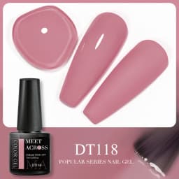 MEET ACROSS 7ml Orange Red Pink Gel Nail Polish Laser Sparkling Soak Off Semi Permanent Nail Art UV Gel Varnishes Spring Summer
