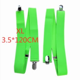 3.5 cm Wide Solid Color No Cross Suspenders Men 4 Strong Clips Women Suspender For wedding Party Trouser Braces