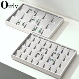 Oirlv Soft Velvet Stackable Jewelry Tray Case Jewelry Display Storage Box Portable Ring Earrings Necklace Organizer Box Jewelry
