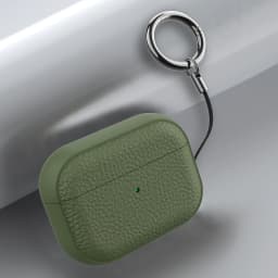 for Airpods Pro 2 Pro Airpods 1 2 3 Leather Case Cover with Keychain Protective Case Cover Skin for Men Women, Front LED Visible