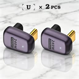 UGOURD 40Gbps Extension Cable Adapter USB C Male to USB C Female Adapter Angled Type C to C Converter 240W With Indicator Light
