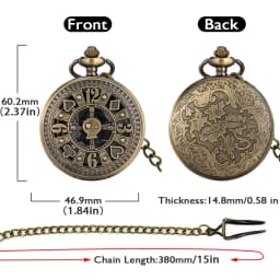 Bronze Retro Poker Cards Skull Design Ghost Display Steampunk Quartz Pocket Watch Fob Vintage Antique Clock with 80cm/38cm Chain