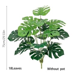 31in Large Fake Tropical Monstera Plants Artificial Palm Tree Plastic Leaf Water Plant for Office Desk Home Garden Greenery Deco
