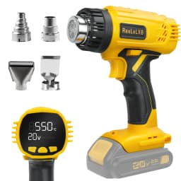 400W Cordless Heat Gun Adjustable Temperature 50℃-550℃ Fast Heating Hot Air Gun Shrink Wrapping for Dewalt 20V Battery Pin