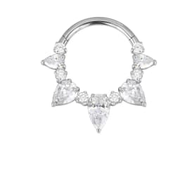 ASTM F136 Titanium EAR PIERC Nose Ring Teeth Tip CZ Ring Hoop Nose Rings Hinged Clicker Earring Ring factory Body Piercing