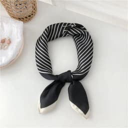Women Korean Version of Simple Stripes Brocade Forging 70cm Small Square Scarf Scarf Headscarf