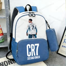 Ronaldo CR7 Student Backpack Set Football Player Boys Kids Schoolbag with Pencil Case 2pcs High Capacity School Rucksack