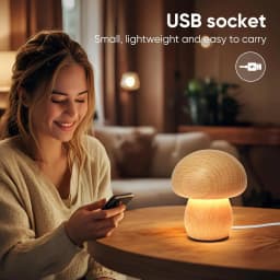Rechargeable Mushroom Night Light, Dimmable Touch Control Desk Lamp, Creative Mushroom Desk Light for Home Bedroom Bedside Light