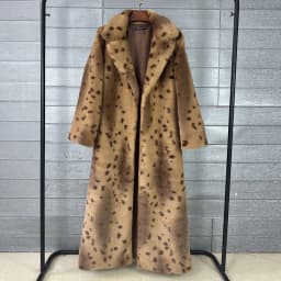 DEAT 2026 Winter Fashion Imitation Fur Leopard Pattern Coat For Women Notched Collar Long Style Notched Collar Jacket 11B9518