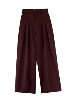 [LANMREM] Pleated High Waist  Wide Leg Pants For Women Solid Straight Office Lady Loose Trousers Female 2025 Autumn New 26C291
