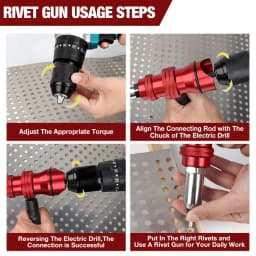 Riveting Machine Electric Rivet Gun Adapter Home 2.4mm-3.2mm-4.0mm-4.8mm Riveting Tools Cordless Multi-function Riveting Machine