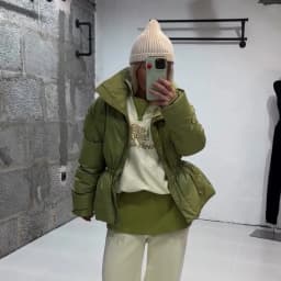 Back Half Zip Women's Winter Puffer Jackets Elastic Waist Ruffle Hem Cropped Padded Coat Loose Long Sleeve Warm Outerwear