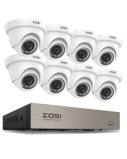 ZOSI 8CH 1080P Wired Security Camera System H.265+ 8CH 5MP Lite HD CCTV DVR Recorder 2MP Indoor/Outdoor Dome Surveillance Camera