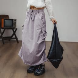 Maden Women Vintage Workwear A-line Skirts Multi-Pocket Tie Draw Pleat Skirt Mid-waist Loose Skirt Spring and Autumn Street Wear