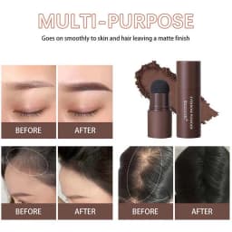 Eyebrow Stamp Stencil Kit Brown Black Brow Powder Hairline Contour Long-Lasting Waterproof Eyebrow Makeup Brow Shape with 12 PCS
