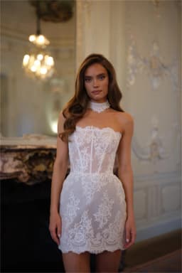 Unique Spaghetti Straps 3D Flower Lace Applique Wedding Dress Short/Sheath Custom Made Bridal Gown Vestido De Noival