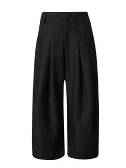 [LANMREM] 2026 Winter New Thick Warm Pants For Women High Waist Pleated Wide Leg Trousers Office Lady Clothes Minimalism 26C967