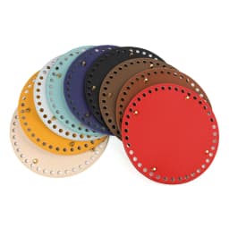20*20cm Round PU Leather Bag Bottom for Knitting Bags Base Pad With Holes DIY Crochet Handmade Bottoms Handbag Accessories