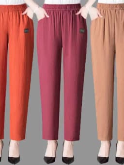 Summer Cotton Linen Loose Fit Thin High Waist Straight Leg Harem Pants for Women Korean Style Nine Points Trendy Trousers