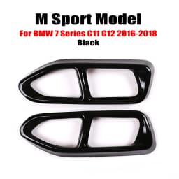 2Pcs Glossy Black Steel Car Exhaust Muffler Pipe Tip Cover Trim For BMW 7 Series F01 G11 G12 730 740 750li 2009-2022 Accessories